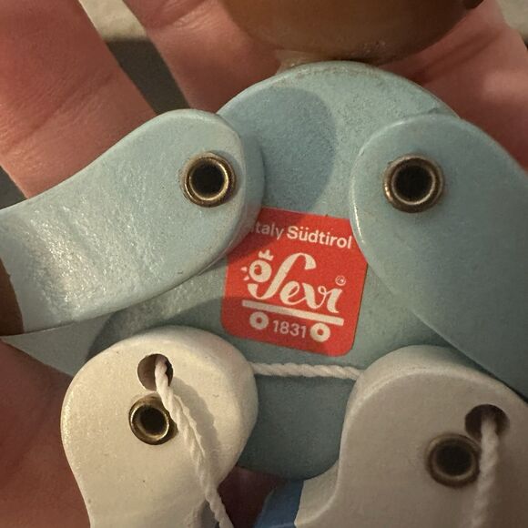 Vintage MCM Sevi Italy Child's Baby Wooden Pull Toy Harlequin Mid-Century - Picture 5 of 5